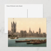 Carte Postale Chambres du Parlement, Londres, Angleterre (Devant / Derrière)