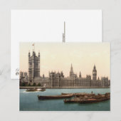 Carte Postale Chambres du Parlement, Londres c.1895 (Devant / Derrière)