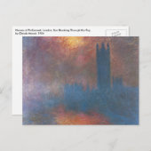 Carte Postale Chambres du Parlement, Londres par Claude Monet (Devant / Derrière)