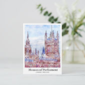 Carte Postale Chambres du Parlement Londres Voyage Aquarelle (Debout devant)