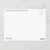 Carte Postale Chambres du Parlement, Westminster London (Dos)