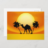 Carte Postale Chameau au coucher du soleil (Devant / Derrière)