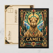 Carte Postale Chameau, faune Art déco (Devant / Derrière)