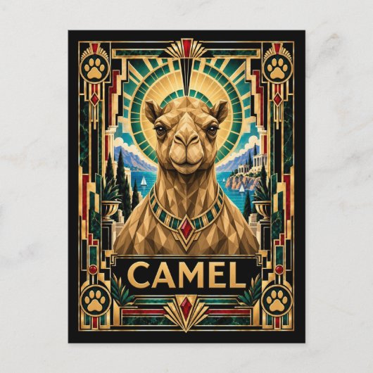 Carte Postale Chameau, faune Art déco (Devant)