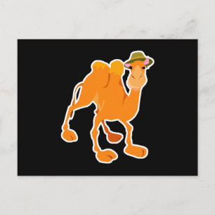 Carte Postale chameau idiot portant un chapeau