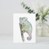 Carte Postale Chameleon à aquarelle mignonne (Debout devant)