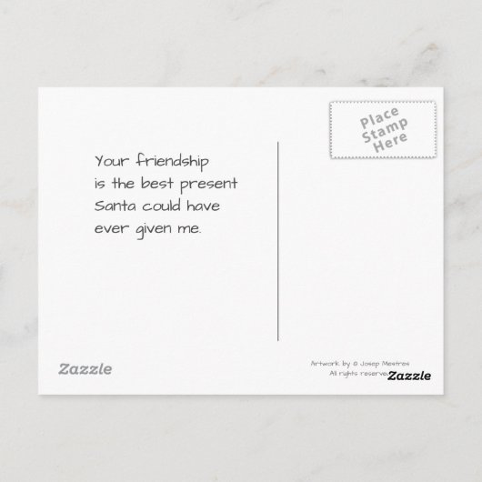 Carte Postale Chameleon à Noël. (Dos)