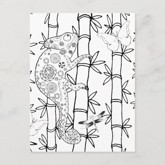 Carte Postale Chameleon Doodle (Devant)
