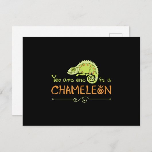 Carte Postale Chameleon Lizard Reptile Gecko Dragon Drôle Cadeau (Devant / Derrière)