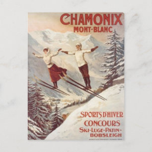 Carte Postale Chamonix vintage, Mont-Blanc, France -