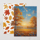 Carte Postale Champ Automne (Devant / Derrière)