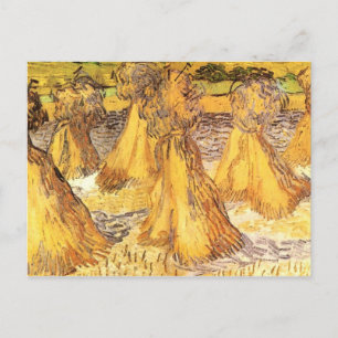 Carte Postale Champ avec piles de blé, Vincent van Gogh