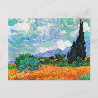 Carte Postale Champ blé avec Cypress Van Gogh Art