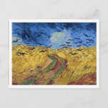 Carte Postale Champ de blé avec corbeaux Vincent van Gogh<br><div class="desc">Une carte postale d'art avec le tableau,  Blé Field with Crows (1890),  de Vincent van Gogh (1853-1890). Considéré comme sa dernière peinture,  mais les historiens diffèrent sur ce point. Un chemin à travers un champ avec des corbeaux noirs contre un ciel bleu.</div>
