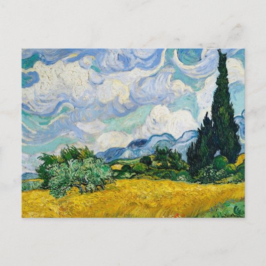 Carte Postale Champ de blé avec Cyprès Vincent van Gogh (Devant)