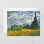Carte Postale Champ de blé avec Cyprès, Vincent van Gogh (Devant / Derrière)
