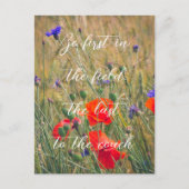 Carte Postale Champ de blé avec des coquelicots et des fleurs de (Devant)