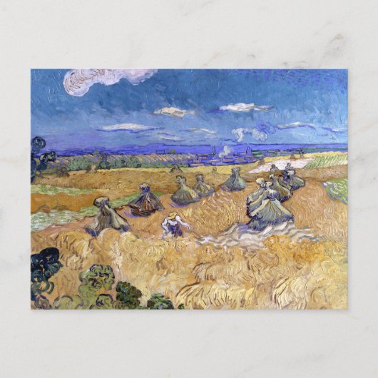 Carte Postale Champ de blé avec moissonneur | Vincent van Gogh (Devant)