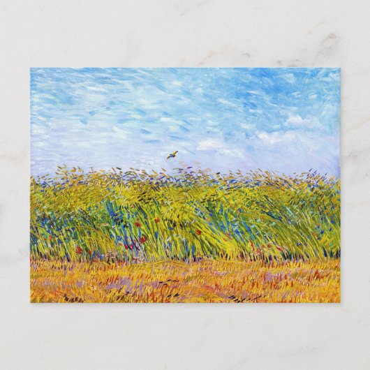 Carte Postale Champ de blé avec une marque par Vincent Van Gogh (Devant)