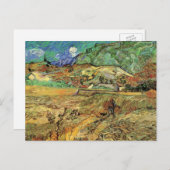 Carte Postale Champ de blé clos avec paysan de Vincent van Gogh (Devant / Derrière)