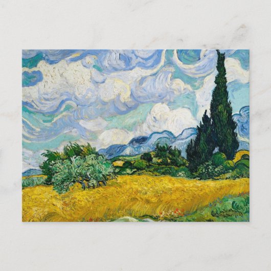 Carte Postale Champ de blé de Vincent van Gogh avec Cyprès Post (Devant)