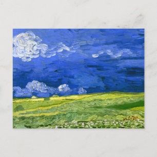 Carte Postale Champ de blé sous ciel nuageux Van Gogh Art