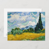 Carte Postale Champ de blé Van Gogh avec Cyprès. Impressionnisme (Devant / Derrière)