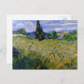 Carte Postale Champ de blé vert avec Cypress par Vincent van Gog (Devant / Derrière)