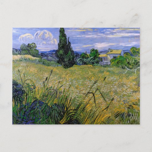 Carte Postale Champ de blé vert avec Cypress par Vincent van Gog (Devant)