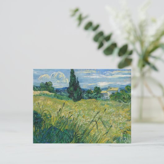 Carte Postale Champ de blé vert avec Cypress | Vincent van Gogh (Debout devant)