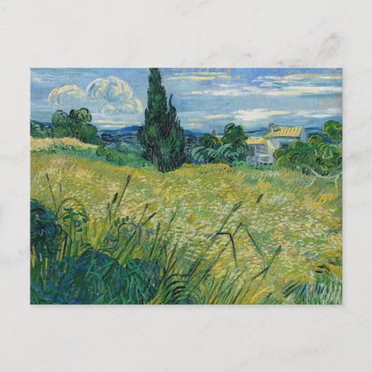 Carte Postale Champ de blé vert avec Cypress | Vincent van Gogh (Devant)