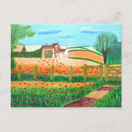 Carte Postale Champ de coquelicots (Devant)