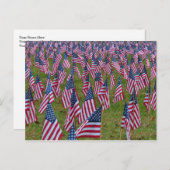 Carte Postale Champ de drapeaux - Drapeaux américains commémorat (Devant / Derrière)