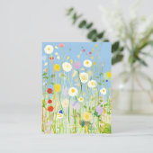 Carte Postale Champ de fleurs, générées par A, (Debout devant)