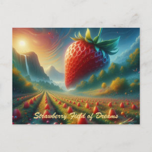 Carte Postale Champ de fraises de rêves
