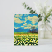 Carte Postale Champ de jonquilles - peinture (Debout devant)