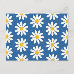 Carte Postale Champ de marguerites en bleu