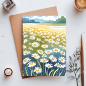 Carte Postale Champ de marguerites | Peinture florale de prairie