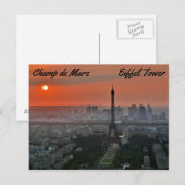 Carte Postale Champ de Mars, Tour Eiffel (Devant / Derrière)
