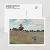 Carte Postale Champ de pavot par Monet (Devant / Derrière)