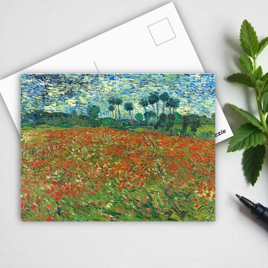 Carte Postale Champ de pavot par Vincent Van Gogh