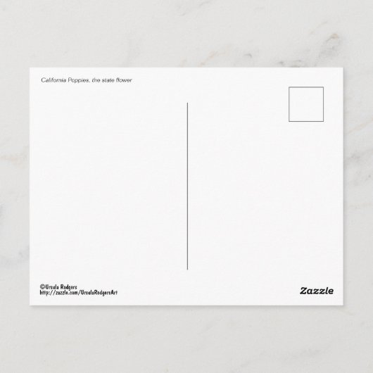 Carte Postale Champ de pavots (Dos)