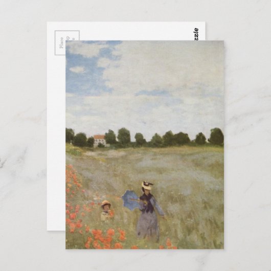 Carte Postale Champ de pavots Claude Monet (Devant / Derrière)