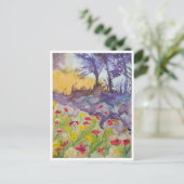 Carte Postale Champ de Pavots Venté (Debout devant)