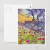 Carte Postale Champ de Pavots Venté (Devant / Derrière)