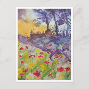 Carte Postale Champ de Pavots Venté