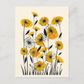 Carte Postale Champ fleur sauvage Dandelion (Devant)