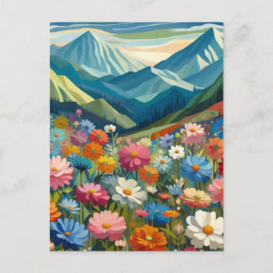 Carte Postale champ floral