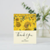 Carte Postale Champ jaune de Merci de tournesol (Debout devant)