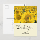 Carte Postale Champ jaune de Merci de tournesol (Devant / Derrière)